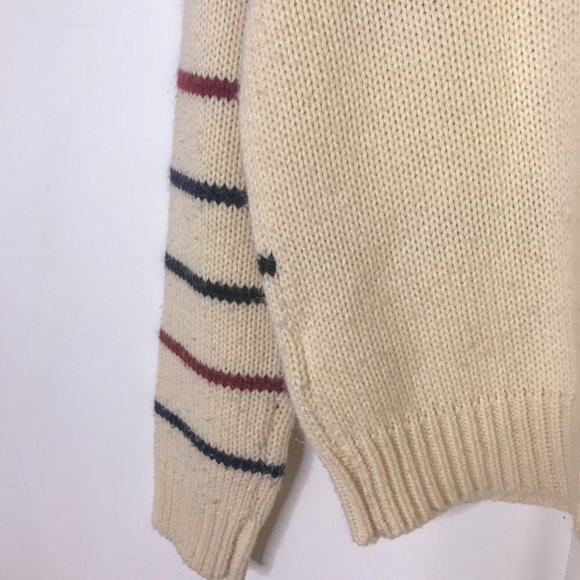 Beams Heart Japanese Striped White Sweater Minimal - Picture 6 of 7